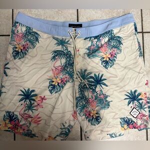 American Eagle Outfitters Tropical Print Swim Trunks